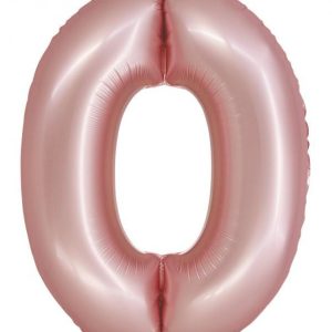 Rózsaszín 0-ás Light Pink Mat szám fólia lufi 76 cm