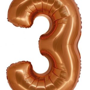 Réz 3-as Copper szám fólia lufi 76 cm