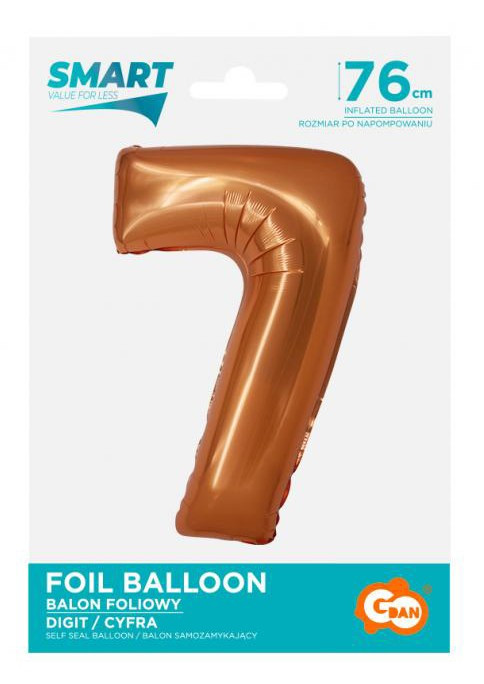 Réz 7-es Copper szám fólia lufi 76 cm - Image 2