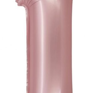 Rózsaszín 1-es Light Pink Mat szám fólia lufi 76 cm