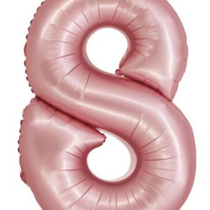 Rózsaszín 8-as Light Pink Mat szám fólia lufi 76 cm