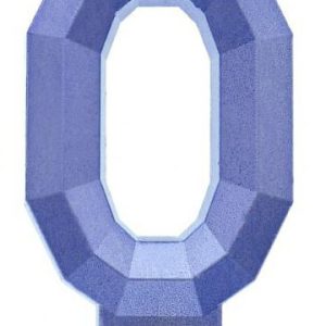 Kék 0-ás Diamond Metallic számgyertya, tortagyertya