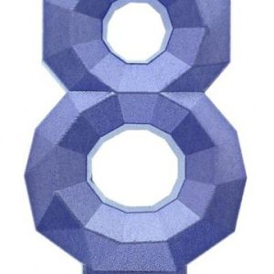Kék 8-as Diamond Metallic számgyertya, tortagyertya