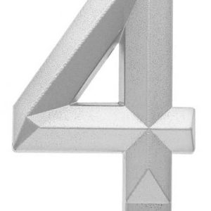Ezüst 4-es Diamond Metallic számgyertya, tortagyertya