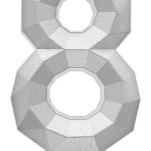 Ezüst 8-as Diamond Metallic számgyertya, tortagyertya