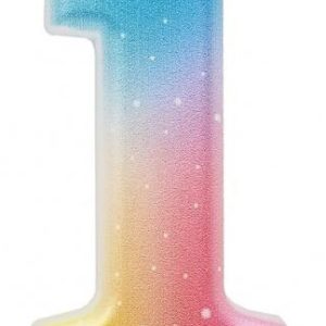 Színes 1-es Pastel Ombre számgyertya, tortagyertya
