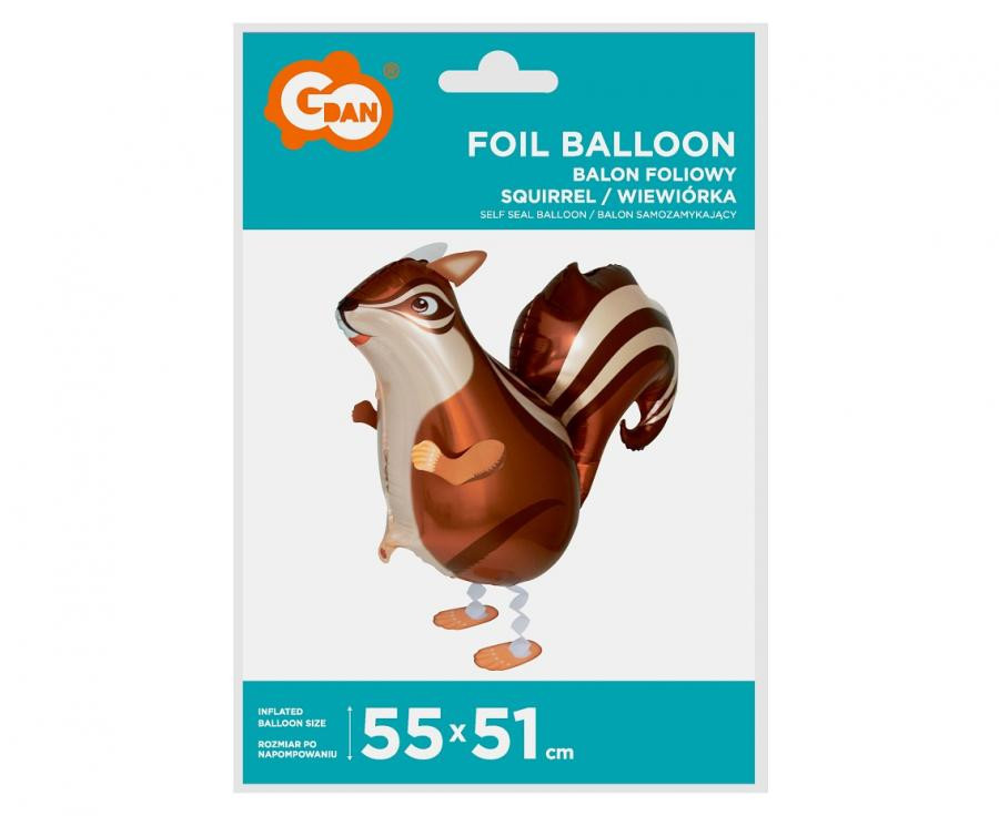 Mókus Brown sétáló fólia lufi 55 cm - Image 2