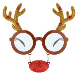 Szarvas Reindeer szemüveg piros orral