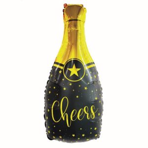 B&C Champagne Cheers, Pezsgős üveg fólia lufi 76 cm