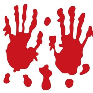 Halloween Véres kéznyom Bloody zselés ablak matrica szett