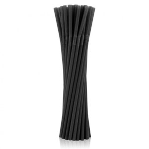 Fekete Black műanyag szívószál 50 db-os