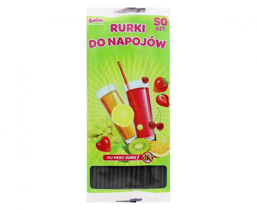 Fekete Black műanyag szívószál 50 db-os - Image 2