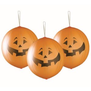 Halloween Tök Pumpkin léggömb, lufi 3 db-os 18 inch (45 cm) szalaggal