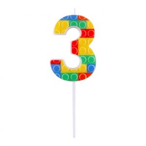 Építőkocka 3-as Pick Blocks tortagyertya, számgyertya