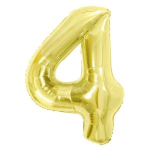 Arany 4-es Light Gold szám fólia lufi 85 cm