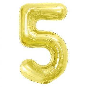 Arany 5-ös Light Gold szám fólia lufi 85 cm