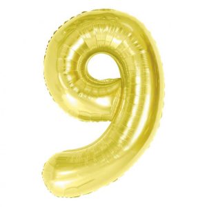 Arany 9-es Light Gold szám fólia lufi 85 cm
