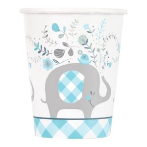 Kék Elefánt Floral papír pohár 8 db-os 266 ml