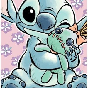 Disney Lilo és Stitch, A csillagkutya Snuggle fürdőlepedő, strand törölköző 70x140 cm (Fast