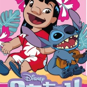 Disney Lilo és Stitch, A csillagkutya Ukulele Time fürdőlepedő, strand törölköző 70x140 cm (