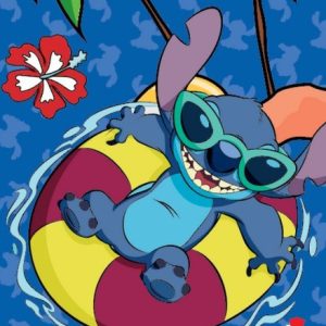 Disney Lilo és Stitch, A csillagkutya Summer Splash fürdőlepedő, strand törölköző 70x140 cm