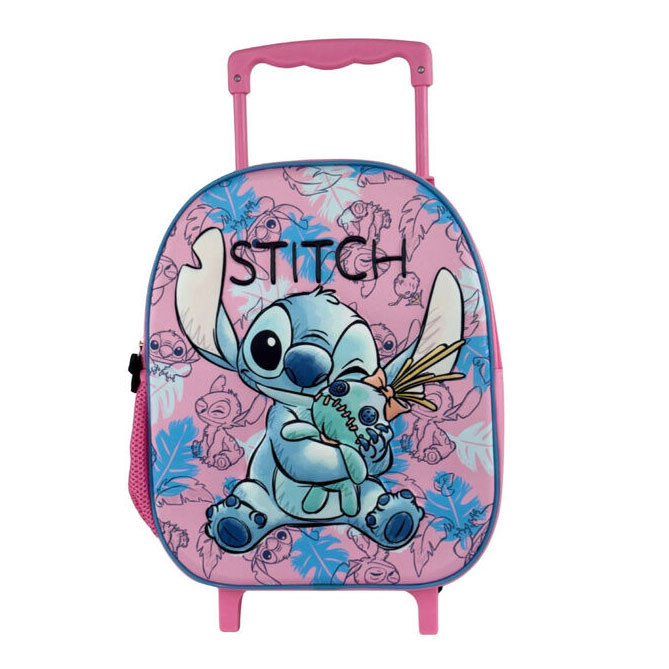 Disney Lilo és Stitch, A csillagkutya Doll gurulós ovis 3D hátizsák, táska 32 cm