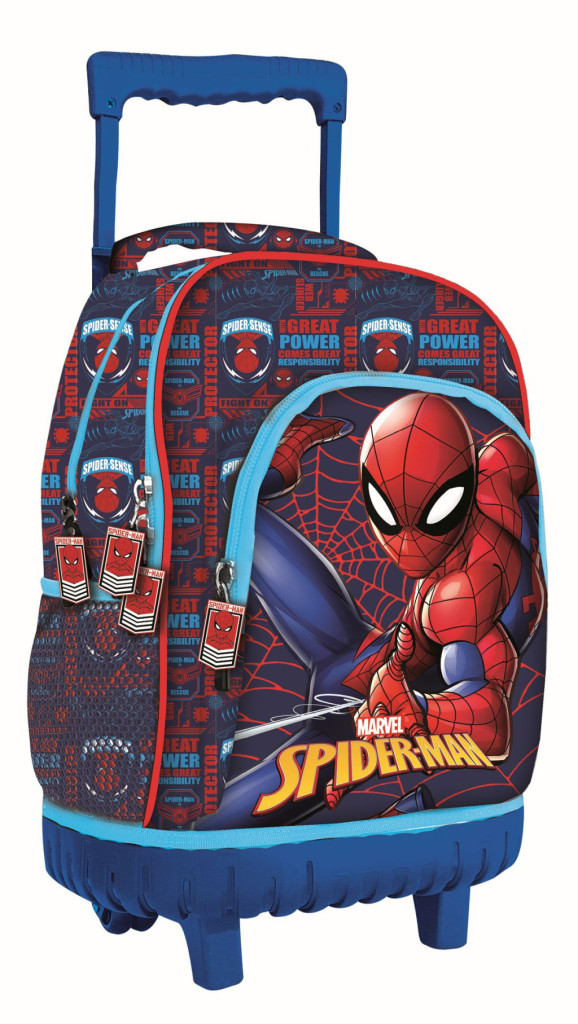 Pókember Great Power prémium gurulós iskolatáska, táska 44 cm