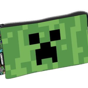 Minecraft Face 3 rekeszes tolltartó 22 cm
