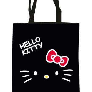Hello Kitty Black vászontáska, bevásárlótáska 44 cm