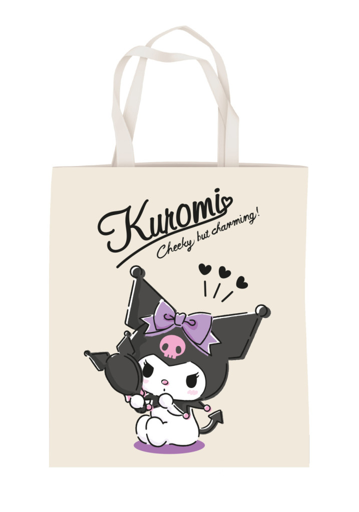 Hello Kitty Kuromi Charming vászontáska, bevásárlótáska 44 cm
