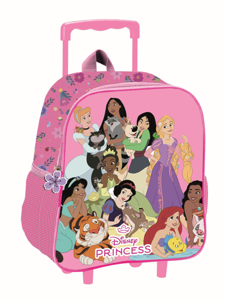 Disney Hercegnők Blossom gurulós ovis 3D hátizsák, táska 32 cm