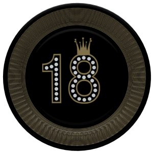 Happy Birthday 18 Hollywood Style papírtányér 8 db-os 22,7 cm