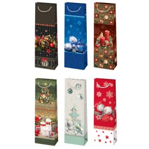 Karácsonyi Decorations papír italtáska 10,5x33x8,5 cm