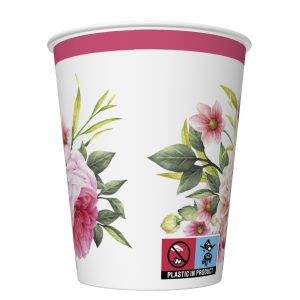 Rózsa Twigs with Leaves papír pohár 8 db-os 250 ml