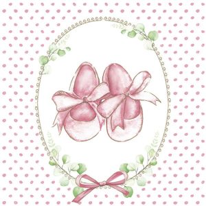 Babaváró Baby Slippers Pink szalvéta 20 db-os 33x33 cm