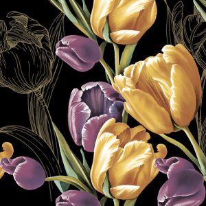 Tulipán Majestic Black szalvéta 20 db-os 33x33 cm