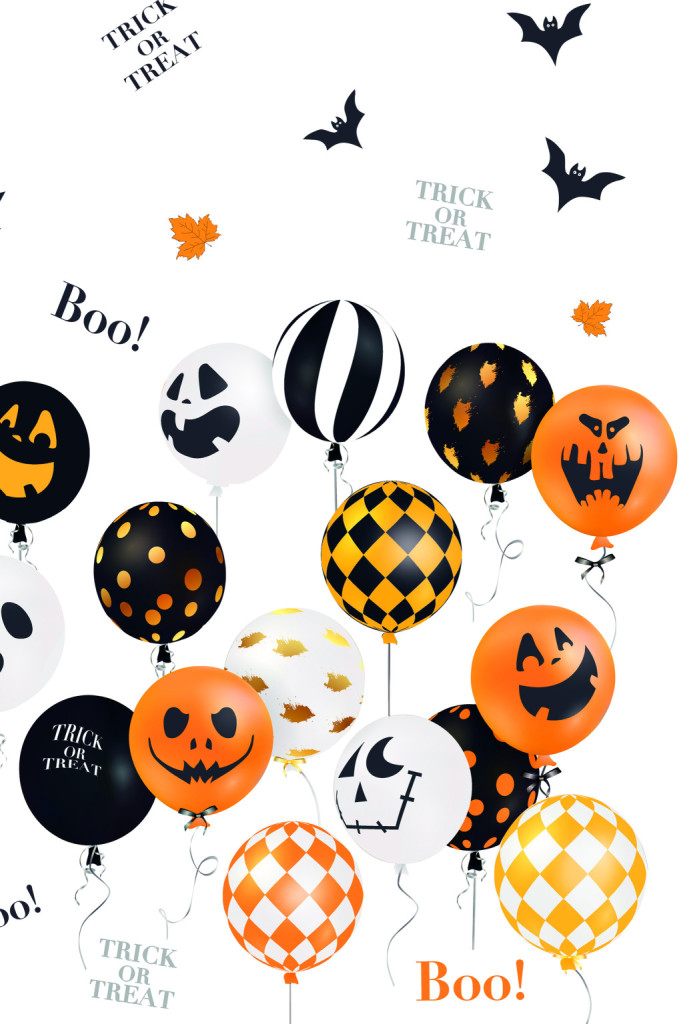 Halloween Scary Balloons papír asztalterítő 120x180 cm - Image 2