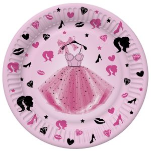 Lányos Party Dress papírtányér 8 db-os 18 cm