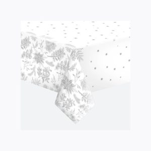 Karácsonyi Botanical Silver papír asztalterítő 120x180 cm