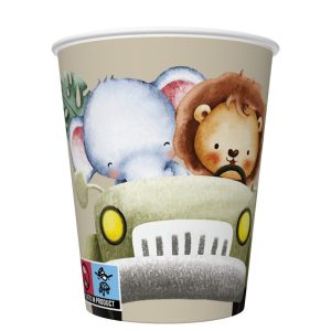 Állatos Safari in the Jeep papír pohár 8 db-os 250 ml