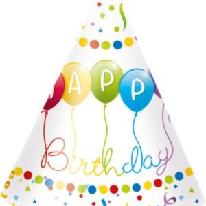 Happy Birthday Streamers parti kalap, csákó 6 db-os