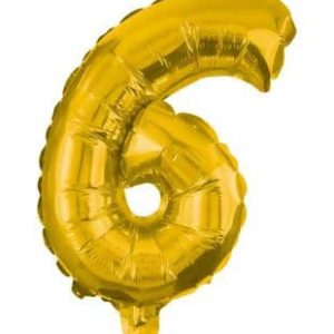 Arany Gold mini 6-os szám fólia lufi 35 cm