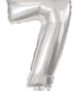 Mini 7-es Silver szám Fólia lufi 33 cm