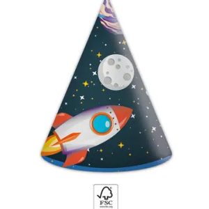 Űr Rocket Space parti kalap, csákó 6 db-os FSC