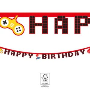 Gaming Party Happy Birthday felirat FSC 2 m