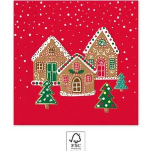 Karácsonyi Gingerhouses szalvéta 20 db-os 33x33 cm FSC