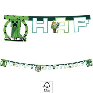Minecraft Green Happy Birthday felirat FSC 2 m