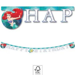 Disney Hercegnők, Ariel Curious Happy Birthday felirat FSC 2 m