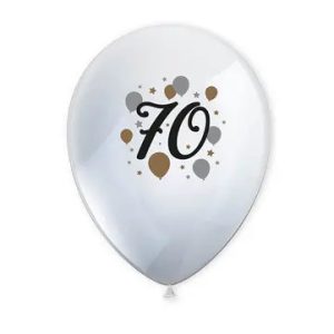 Happy Birthday 70 Milestone léggömb, lufi 6 db-os 11 inch (27,5 cm)