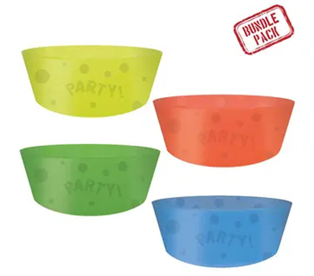 Színes Multicolor félig átlátszó műanyag mélytányér 4 db-os 12 cm